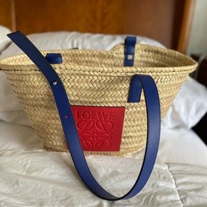 Loewe Medium Leather Trimmed basket tote